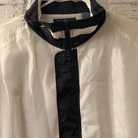 Vintage 90s Retro Online Red Striped Wind Breaker Jacket Large - Picture 2 of 11